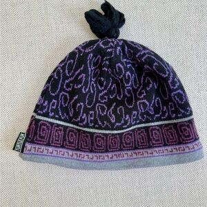 Turtle Fur Purple and Black Grey Knit Beanie Women